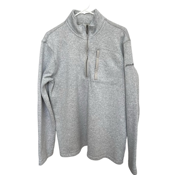 Eddie Bauer Heather Fleece 1/4 Zip Sweater‎ Men's Size XL Pullover Outdoors Gray - Picture 1 of 6